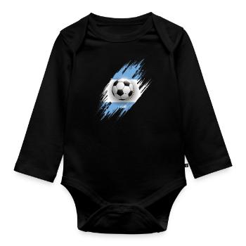 Argentinien - Baby Bio-Langarm-Body - Schwarz - Vorne