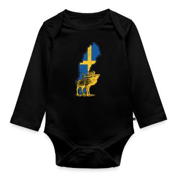 Suède - Body Bébé bio manches longues - noir - Devant