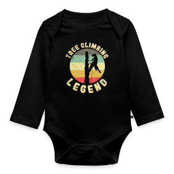 Baumklettern Baumpfleger Arborist Baumkletterer - Baby Bio-Langarm-Body - Schwarz - Vorne