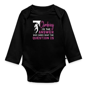Rock Climbing Climber Girl - Body Bébé bio manches longues - noir - Devant