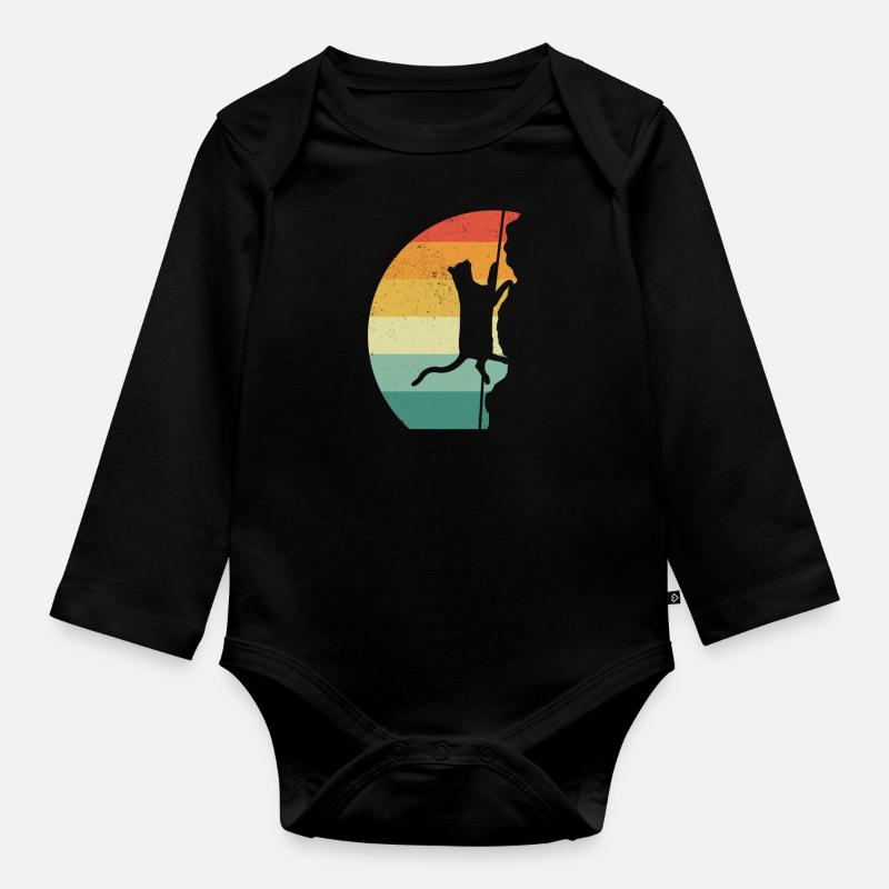 Rock Climbing Climber Retro - Body Bébé bio manches longues - noir