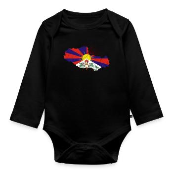 Tibet - Organic Longsleeve Baby Bodysuit - black - Front