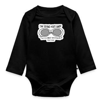 Glass Eye Quote - Organic Longsleeve Baby Bodysuit - black - Front