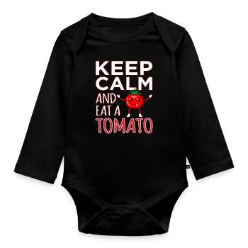Tomato - Organic Longsleeve Baby Bodysuit - black - Front