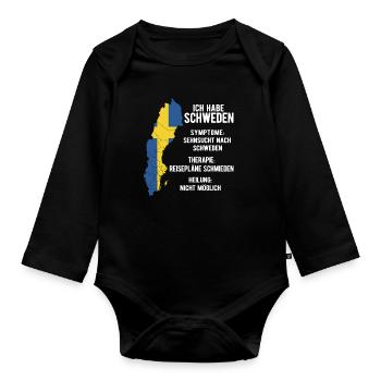 Schweden Skandinavien - Baby Bio-Langarm-Body - Schwarz - Vorne