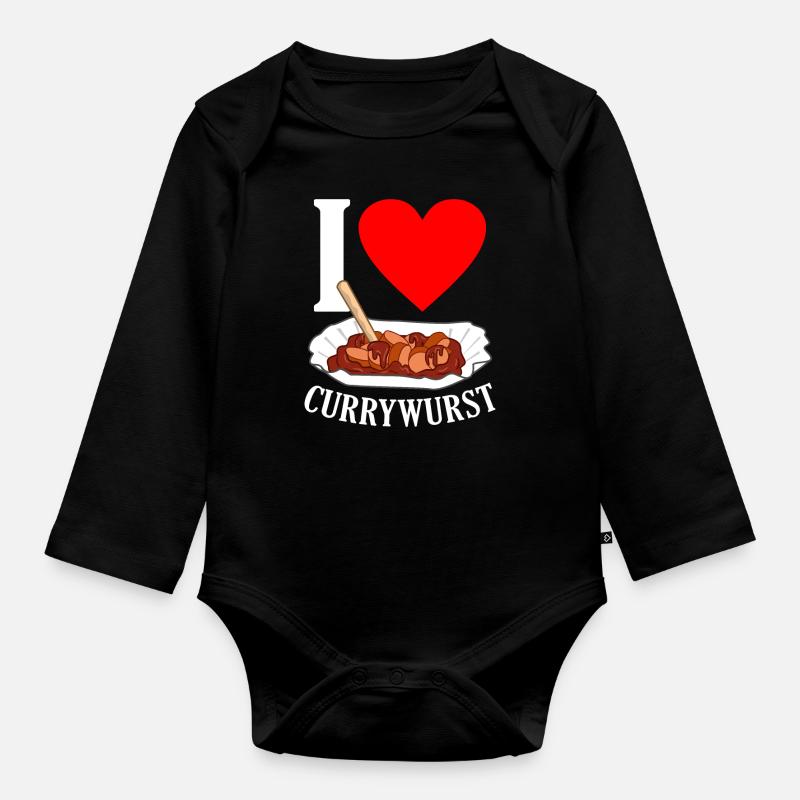 Currywurst - Baby Bio-Langarm-Body - Schwarz