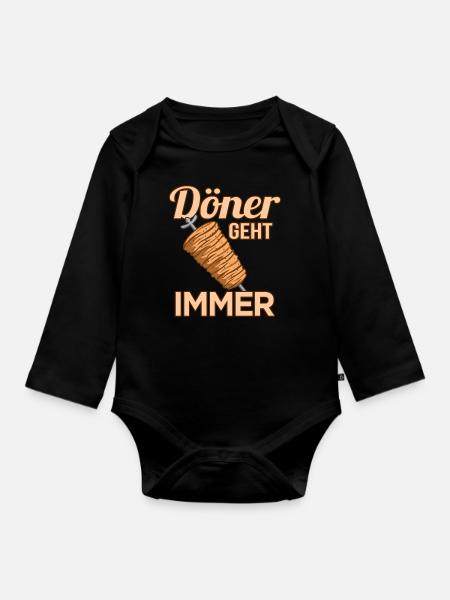 Döner - Baby Bio-Langarm-Body - Schwarz