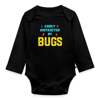Vêtements pour insectes collecteurs d’insectes - Body Bébé bio manches longues - noir - Devant