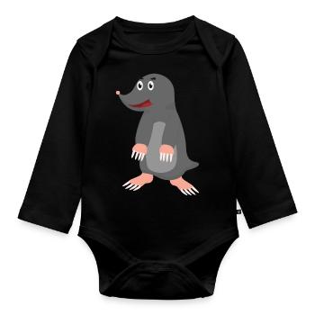 mole - Organic Longsleeve Baby Bodysuit - black - Front