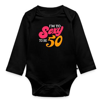 50th birthday - Organic Longsleeve Baby Bodysuit - black - Front