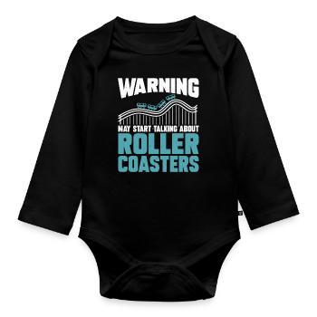 Roller Coaster Amusement Park Amusement Park - Organic Longsleeve Baby Bodysuit - black - Front