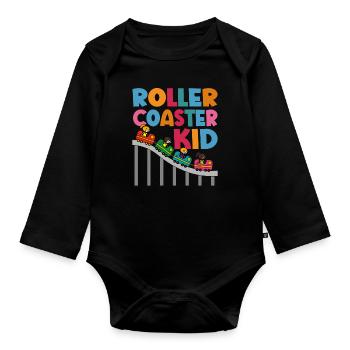 Roller Coaster Amusement Park Amusement Park - Organic Longsleeve Baby Bodysuit - black - Front