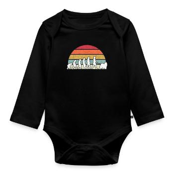 Eurasian Evolution Asian Spitz Family Dog - Organic Longsleeve Baby Bodysuit - black - Front