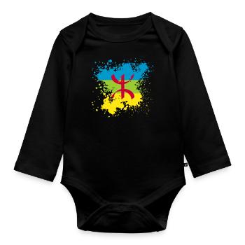 Amazigh - Body Bébé bio manches longues - noir - Devant
