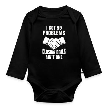 Immobilier Tshirt agent immobilier agent immobilier - Body Bébé bio manches longues - noir - Devant