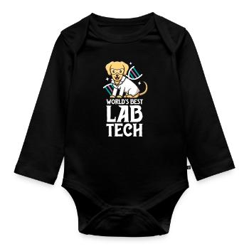 Meilleur technicien de laboratoire au monde Technologie de laboratoire drôle - Body Bébé bio manches longues - noir - Devant