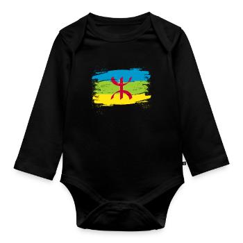 Amazigh - Baby Bio-Langarm-Body - Schwarz - Vorne