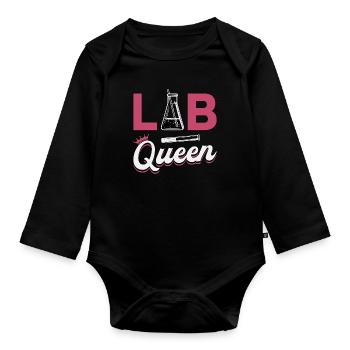 Labortechniker Labor Wissenschaft Queen Geschenk - Baby Bio-Langarm-Body - Schwarz - Vorne