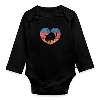 Rat - Organic Longsleeve Baby Bodysuit - black - Front