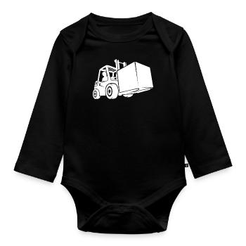 Forklift Driver Warehouseman Gift - Organic Longsleeve Baby Bodysuit - black - Front