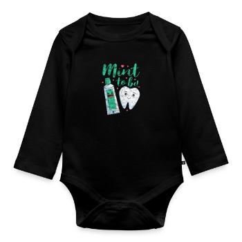 Zahnarzt - Baby Bio-Langarm-Body - Schwarz - Vorne