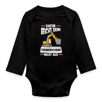 Bagger - Baby Bio-Langarm-Body - Schwarz - Vorne