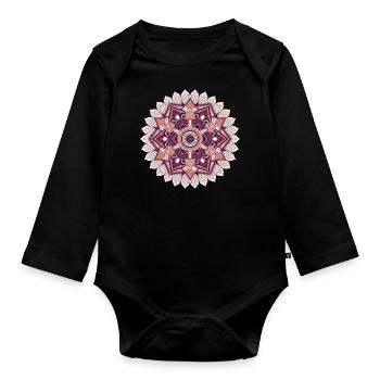 Mandala - Baby Bio-Langarm-Body - Schwarz - Vorne