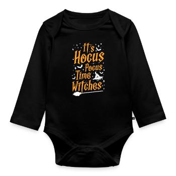 Witch - Organic Longsleeve Baby Bodysuit - black - Front