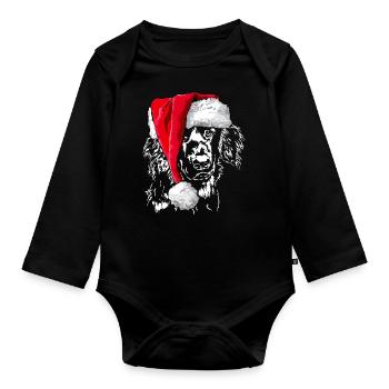 Santa HOVAWART Noël Chien de Noël Wilsigns - Body Bébé bio manches longues - noir - Devant