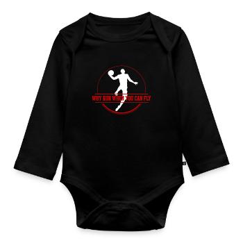 Basketballer Basketball Team Basketballspieler - Baby Bio-Langarm-Body - Schwarz - Vorne