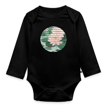 Nénuphar japonais - Body Bébé bio manches longues - noir - Devant
