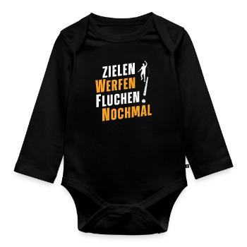 Knitteln Zielen Werfen Fluchen Stöbel Moar - Baby Bio-Langarm-Body - Schwarz - Vorne