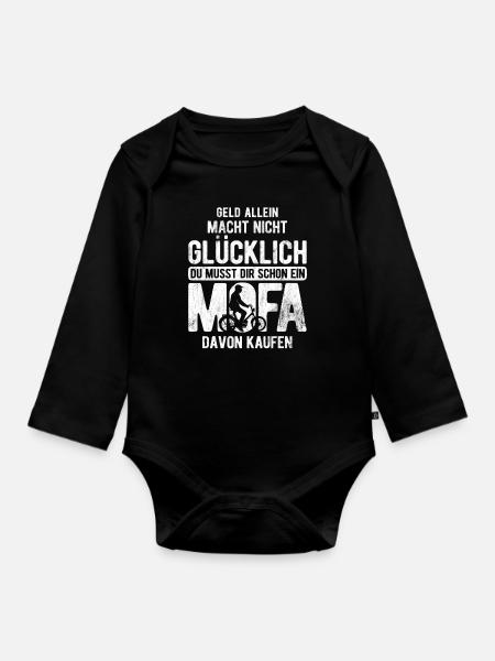 Mofa Moped Geschenk - Baby Bio-Langarm-Body - Schwarz