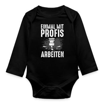 Einmal Mit Profis Arbeiten Fräser Zerspaner - Baby Bio-Langarm-Body - Schwarz - Vorne