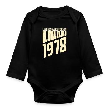 1978 Anniversaire piano piano - Body Bébé bio manches longues - noir - Devant