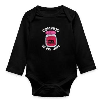 Camping - Baby Bio-Langarm-Body - Schwarz - Vorne