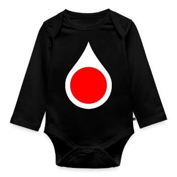 Drapeau du Japon - Body Bébé bio manches longues - noir - Devant
