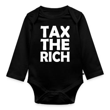 Tax the rich - Baby Bio-Langarm-Body - Schwarz - Vorne