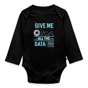 Big Data Scientists Statistiken - Baby Bio-Langarm-Body - Schwarz - Vorne