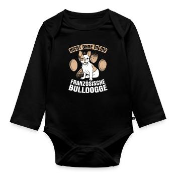 Bouledogue français Bouledogues français - Body Bébé bio manches longues - noir - Devant