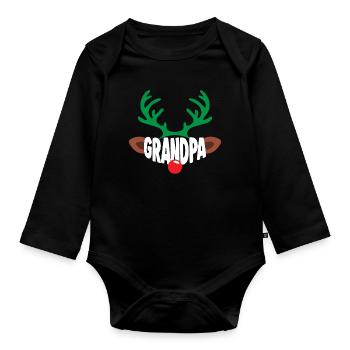 Vêtements de Noël de Grand-père de Noël pour rennes - Body Bébé bio manches longues - noir - Devant