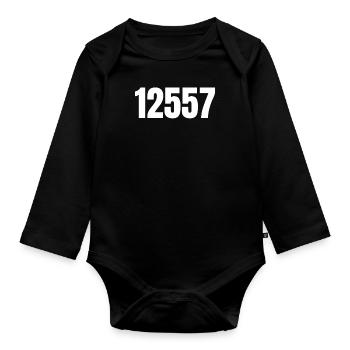Postcode Berlin Köpenick Postcode District Number Fun - Organic Longsleeve Baby Bodysuit - black - Front