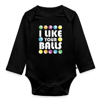 Boules de Bingo Drôles - Body Bébé bio manches longues - noir - Devant