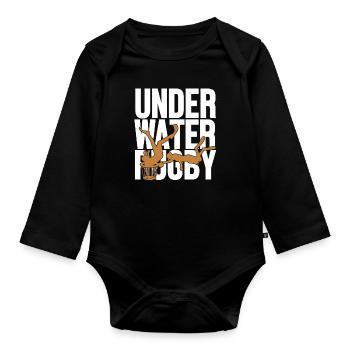 Underwater Rugby Silhouette UWR Wassersport - Baby Bio-Langarm-Body - Schwarz - Vorne