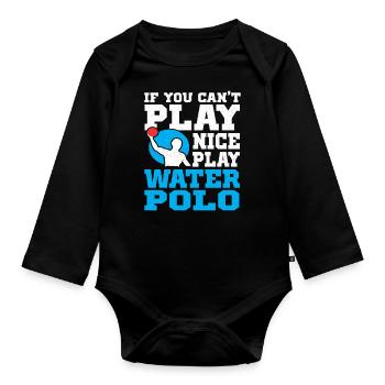 Water polo swimming water sports water polo coach - Organic Longsleeve Baby Bodysuit - black - Front