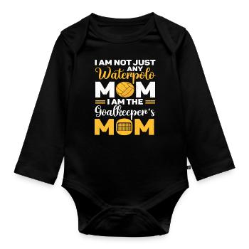 Water polo swimming water sports water polo coach - Organic Longsleeve Baby Bodysuit - black - Front