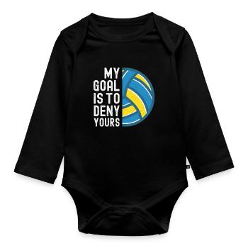 Water polo swimming water sports water polo coach - Organic Longsleeve Baby Bodysuit - black - Front