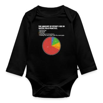 Water polo swimming water sports water polo coach - Organic Longsleeve Baby Bodysuit - black - Front