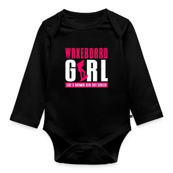 Wakeboarder Wakeboarden Wasserski Wakeboard Surfen - Baby Bio-Langarm-Body - Schwarz - Vorne