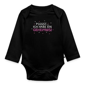 Schwangerschaft Schwanger - Baby Bio-Langarm-Body - Schwarz - Vorne